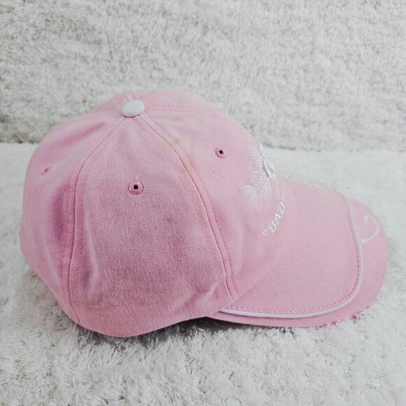 BAD TO THE BONE Get Reel Get Fish Pink Womens Baseball Cap Hat Adjustable Strap - Picture 3 of 10